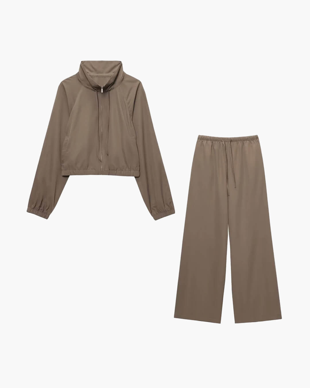 Angela Blazer mit tailliertem Schnitt & Hose mit weitem Bein Set