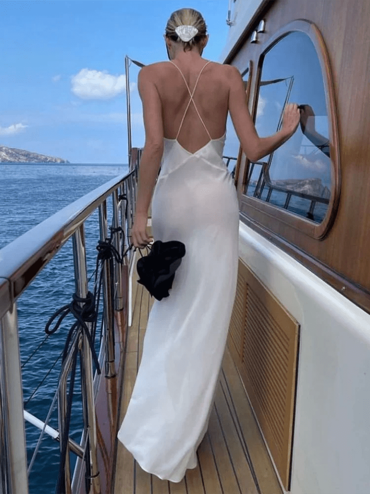 Sienna Deep V Transparenter Slip Maxi-Kleid