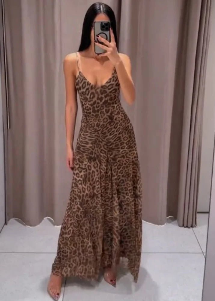 Lara Maxikleid mit Leopardenmuster