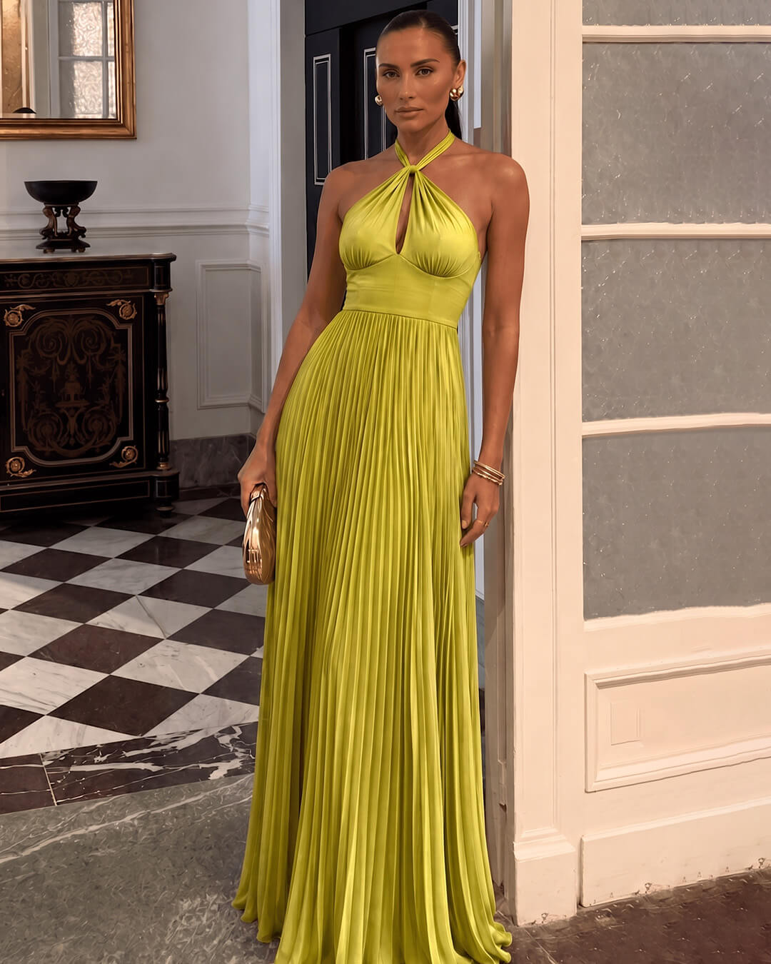 Melissa Halter Pleated Maxi Dress