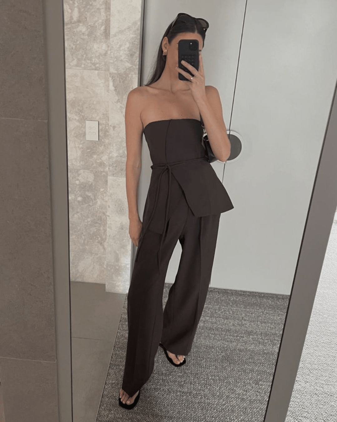 Blair schulterfreies Zweiteiler-Set mit weiter Hose