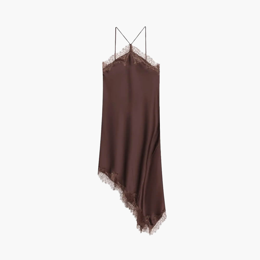 ZEYA - Alice Sling Midi Lace Satin Dress