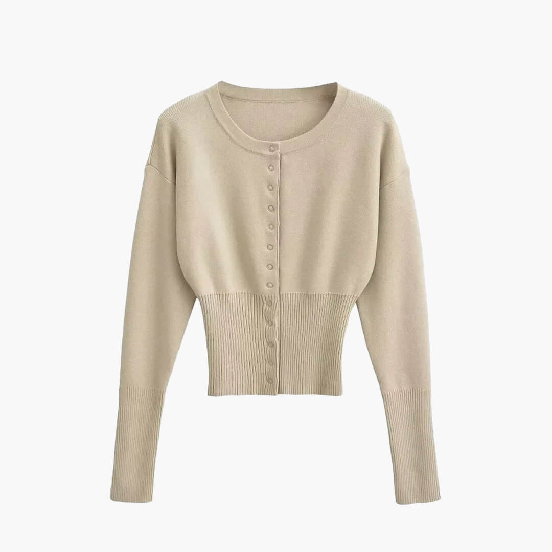 ZEYA - Alicia Cardigan Sweater with Round Neck