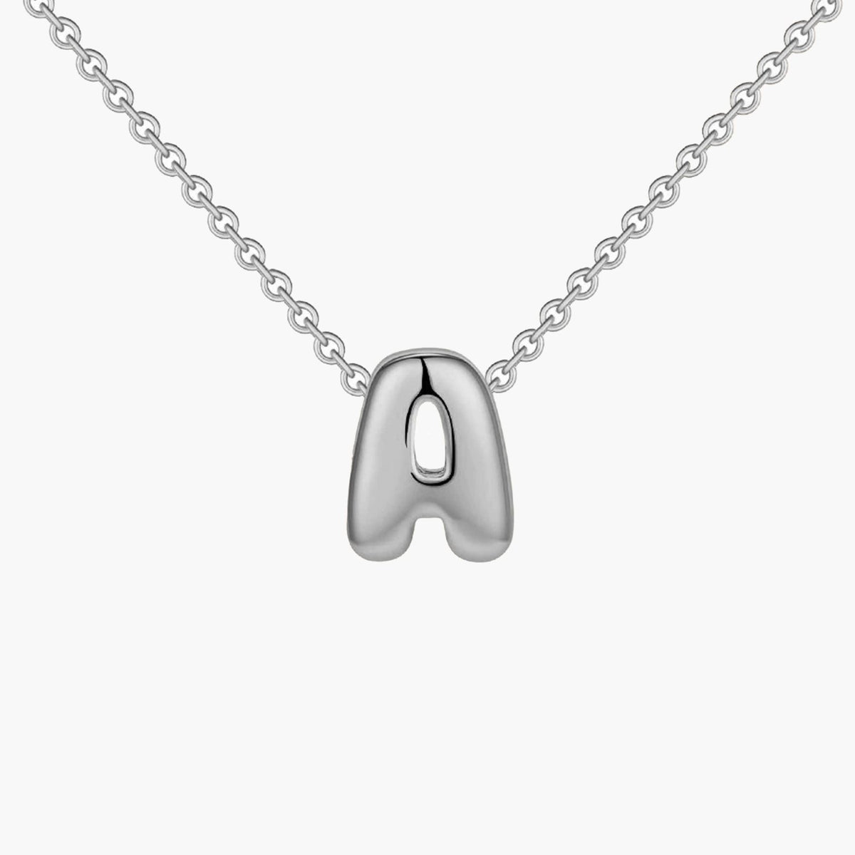 ZEYA - Alouette Gold Initial Necklace - Dainty 3D Bubble Name Jewelry for Women