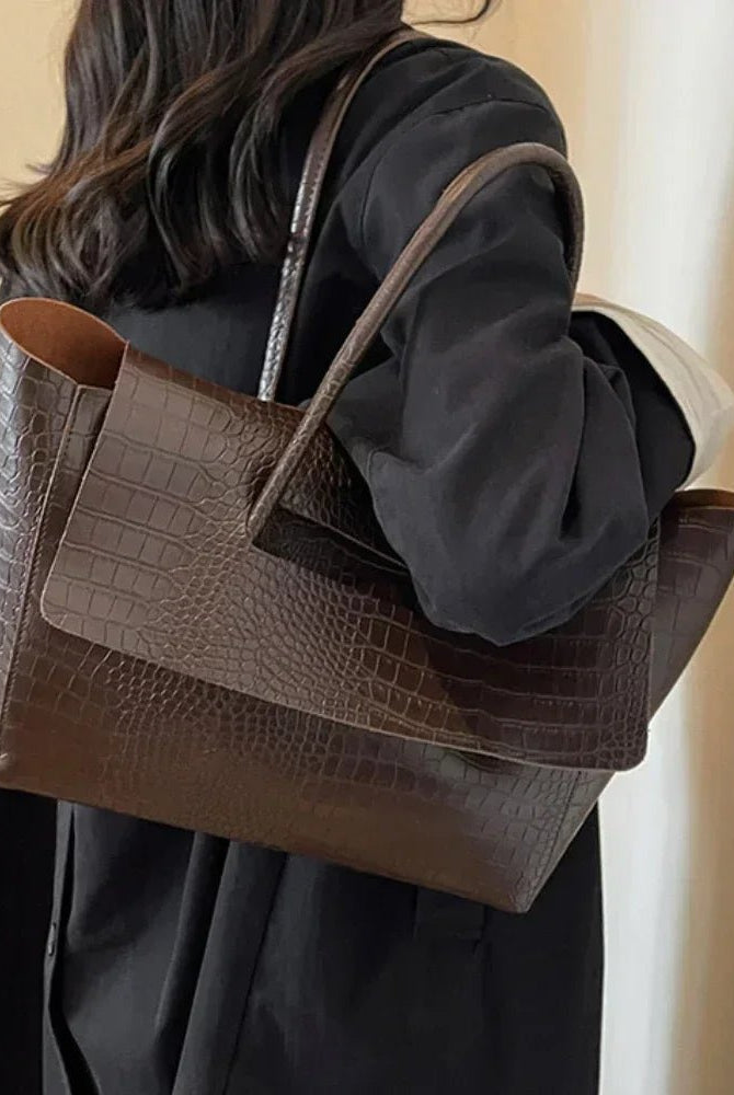 ZEYA - Amelia Embossed Leather Tote