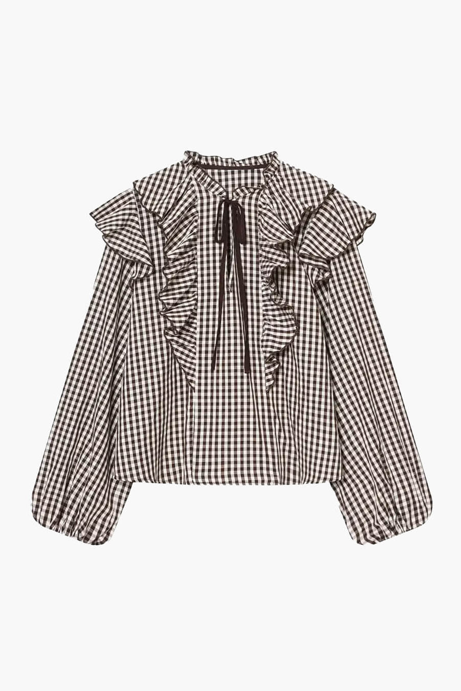 ZEYA - Amelie Gingham Ruffle Blouse