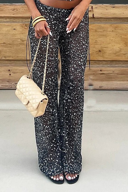 ZEYA - Anya Sequin Straight Leg Pants