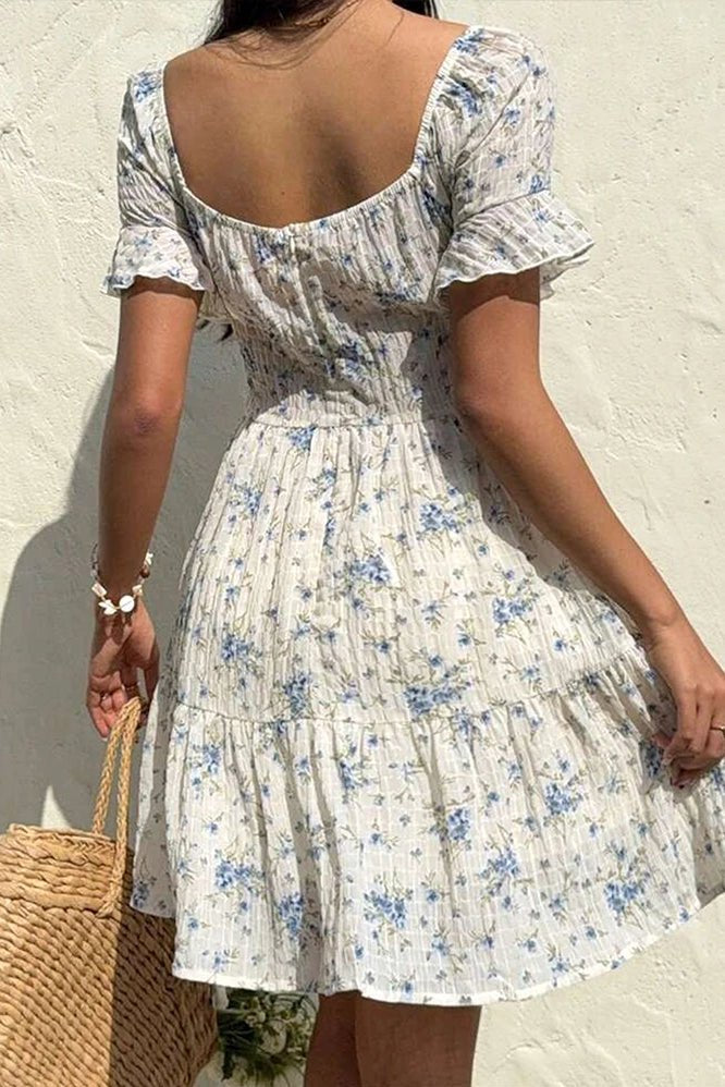 ZEYA - Bianca Floral Lace - Up Mini Dress