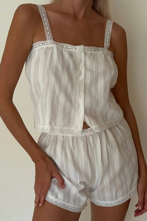 ZEYA - Bianca Lace Trim Pajama Short Set