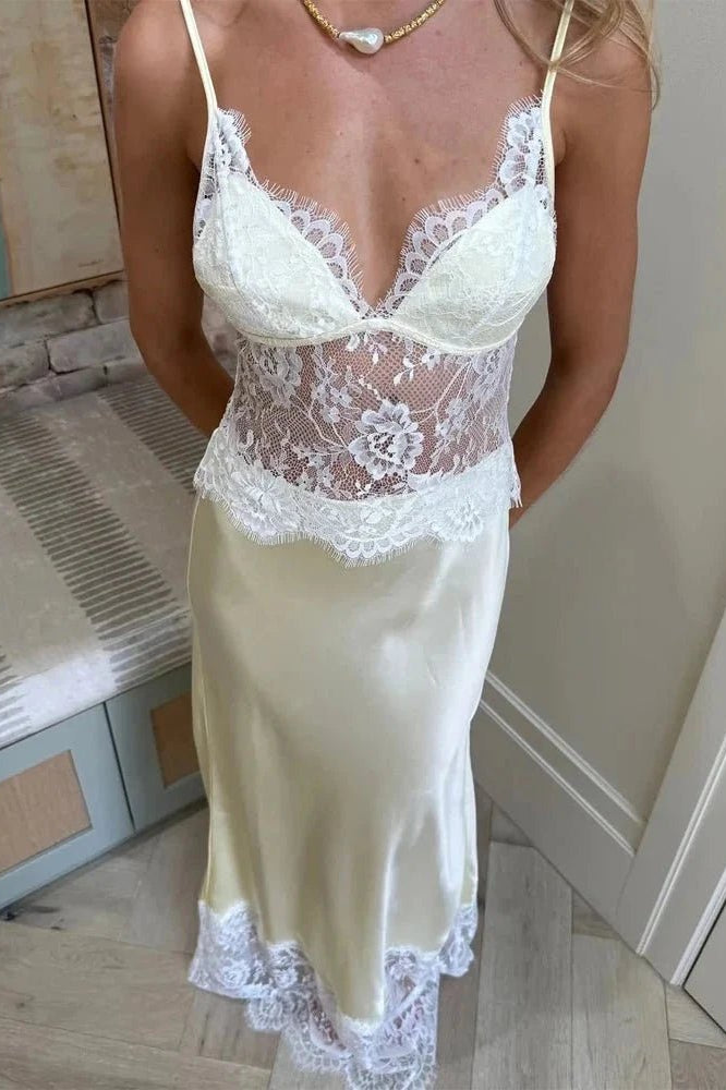 ZEYA - Bianca Off-Shoulder Lace Satin Dress