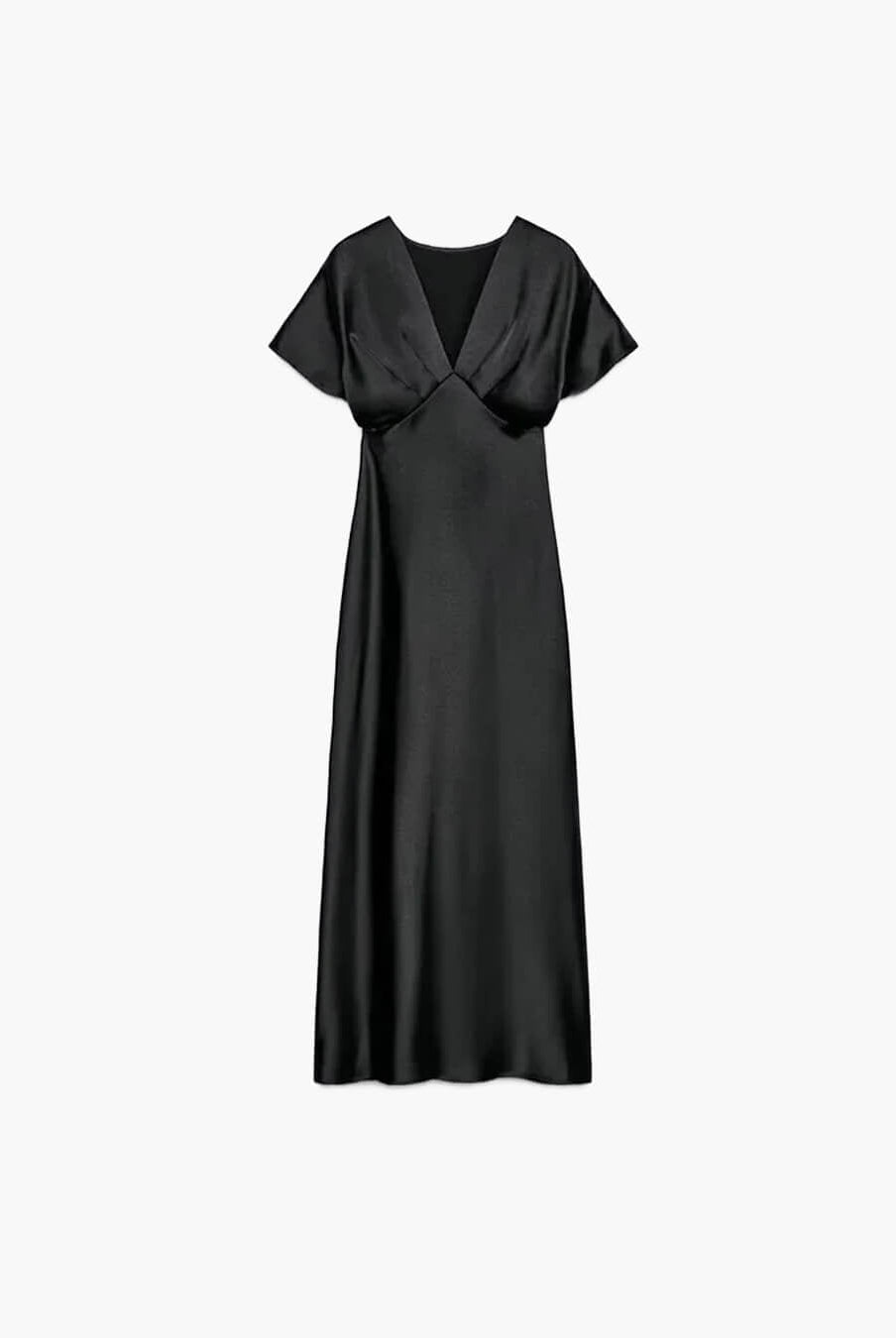 ZEYA - Briona V Neck Satin Midi Dress