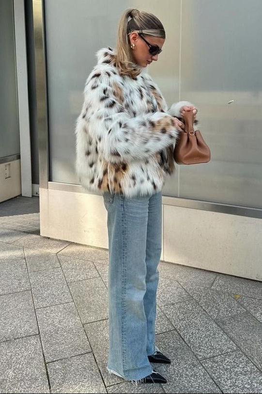ZEYA - Camella Leopard Faux Fur Coat