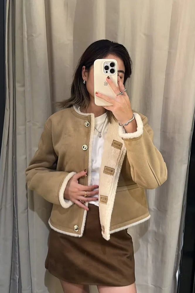 ZEYA - Candace Faux Fur Suede Coat