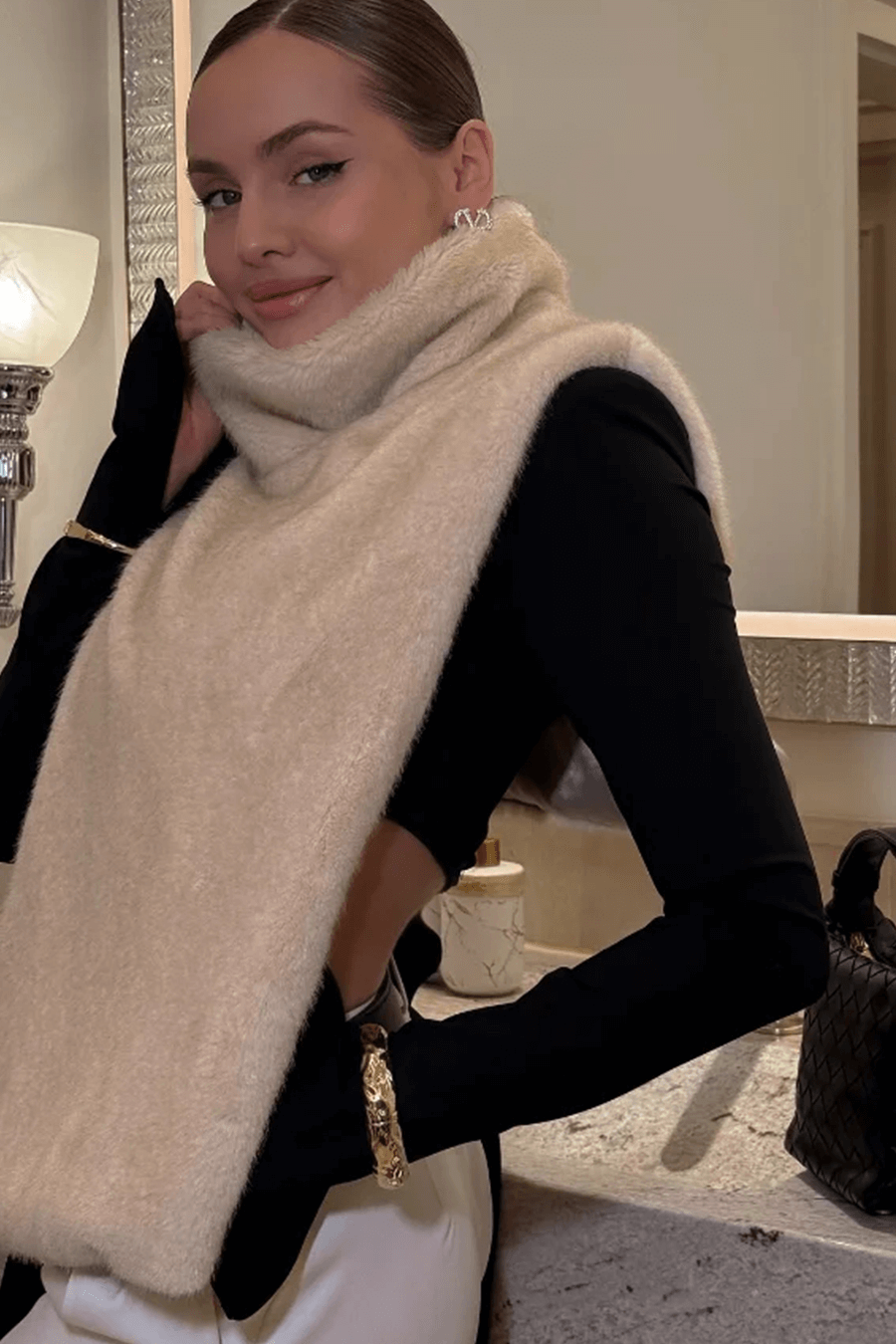ZEYA - Carina Faux Fur Turtleneck Vest