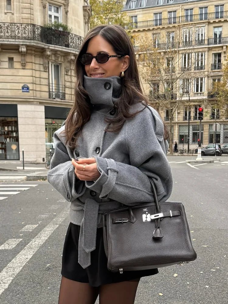 ZEYA - Carmen Double-Breasted Turtleneck Coat