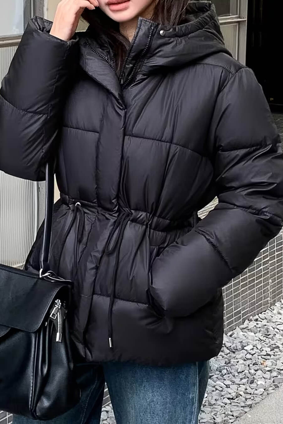 ZEYA - Carmen Oversized Drawstring Waist Puffer Jacket