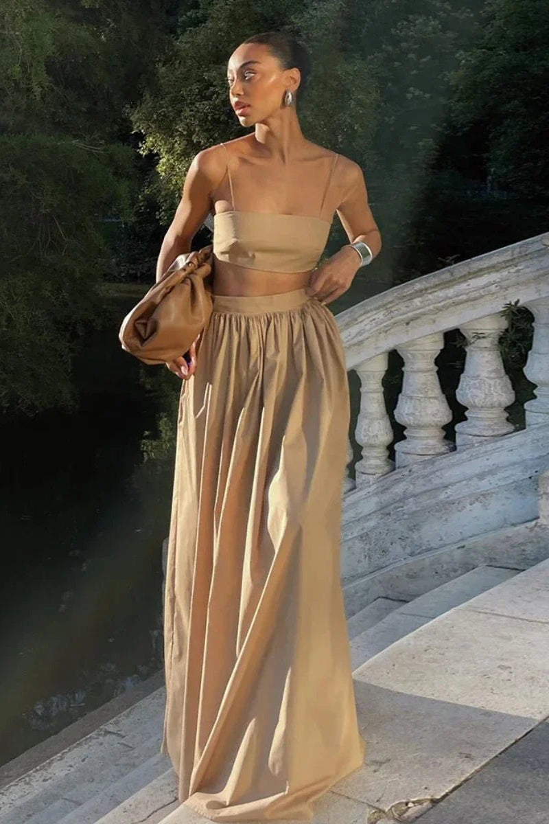 ZEYA - Chanelle Strappy Crop Top Two-Piece Set
