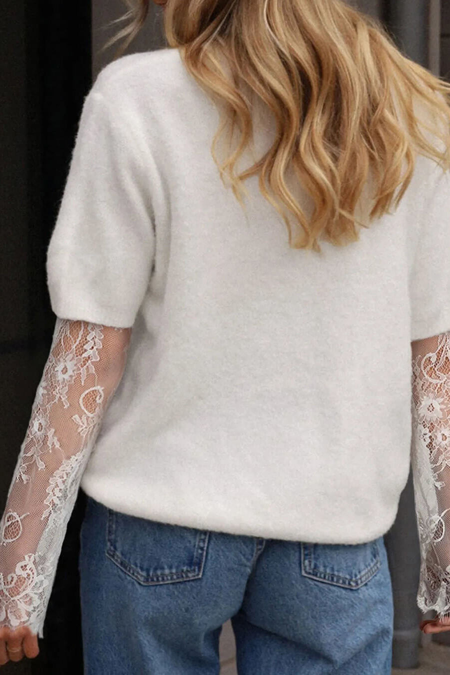 ZEYA - Colbie Lace Sleeves Sweater