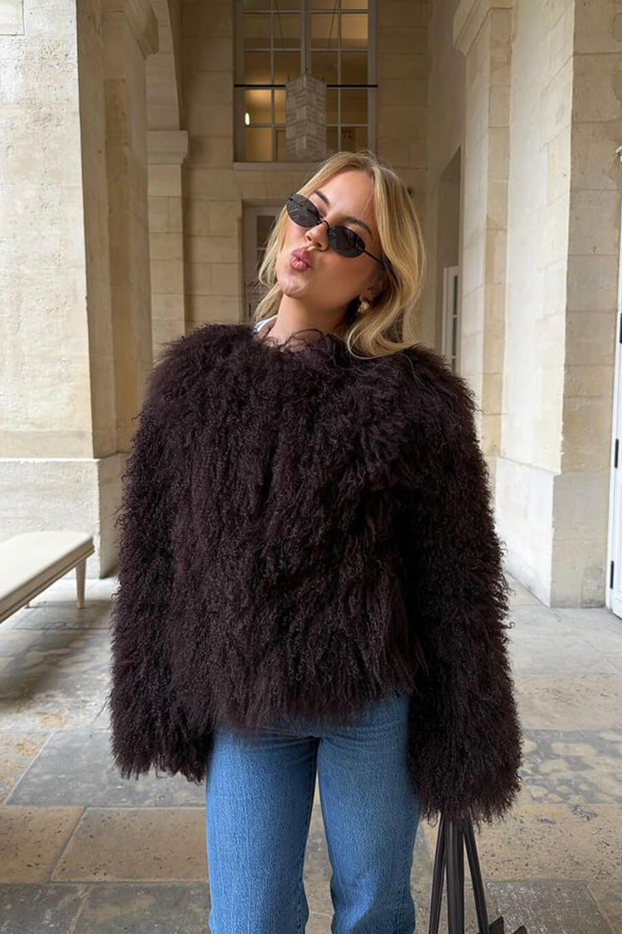ZEYA - Diana Fluffy Cropped Faux Fur Coat