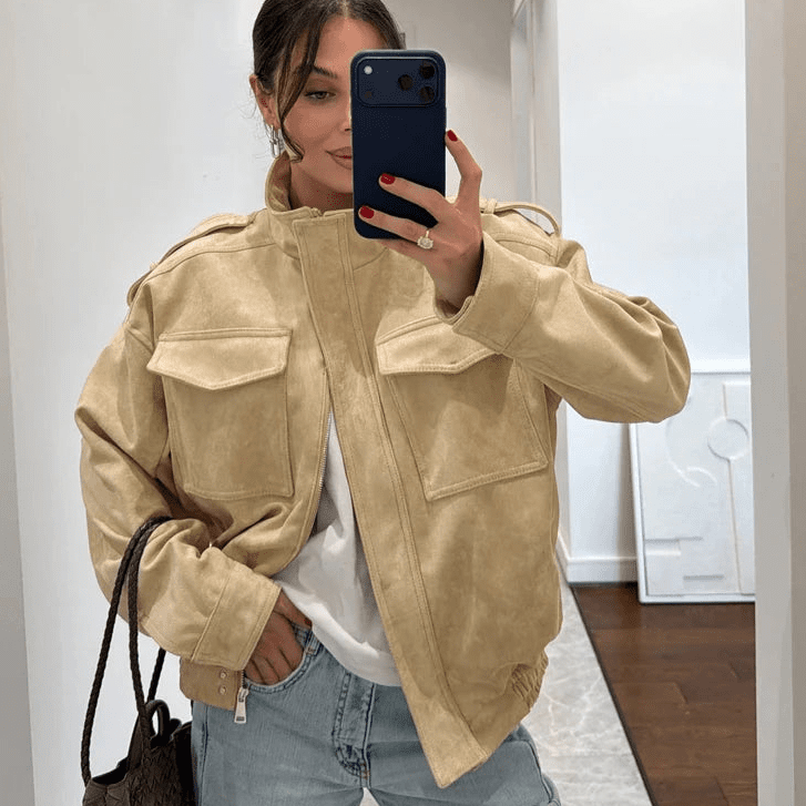 ZEYA - Elisse Suede Bomber Jacket