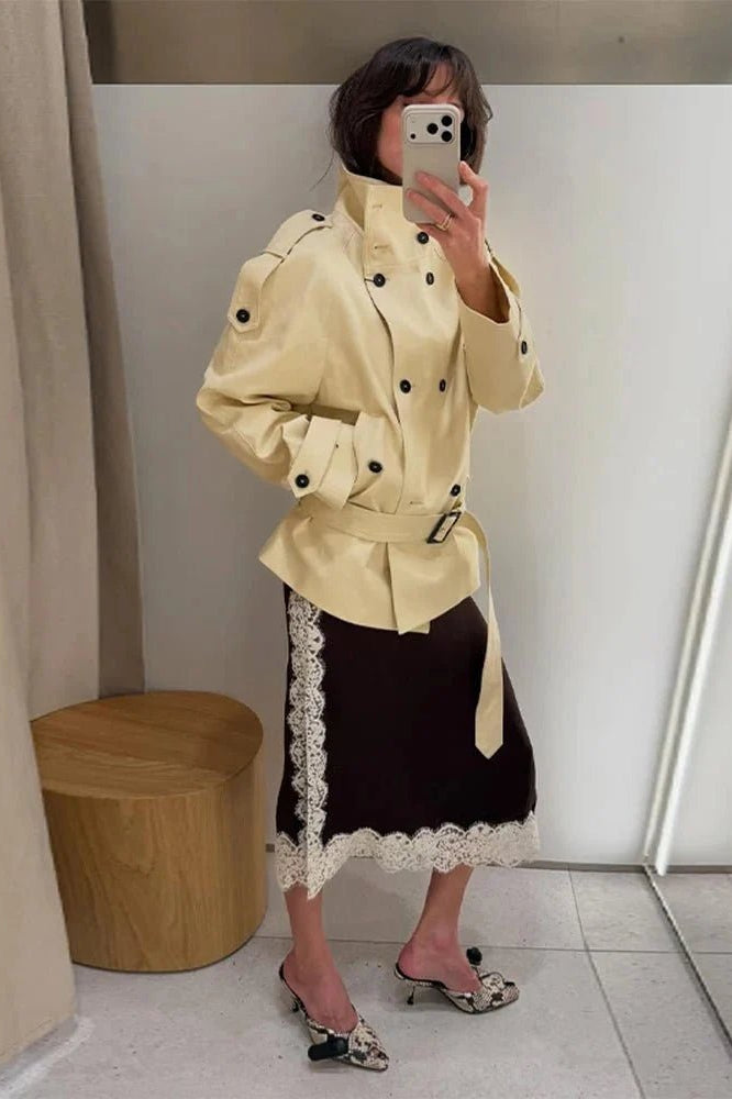 ZEYA - Ella Tailored Stand Collar Trench Coat