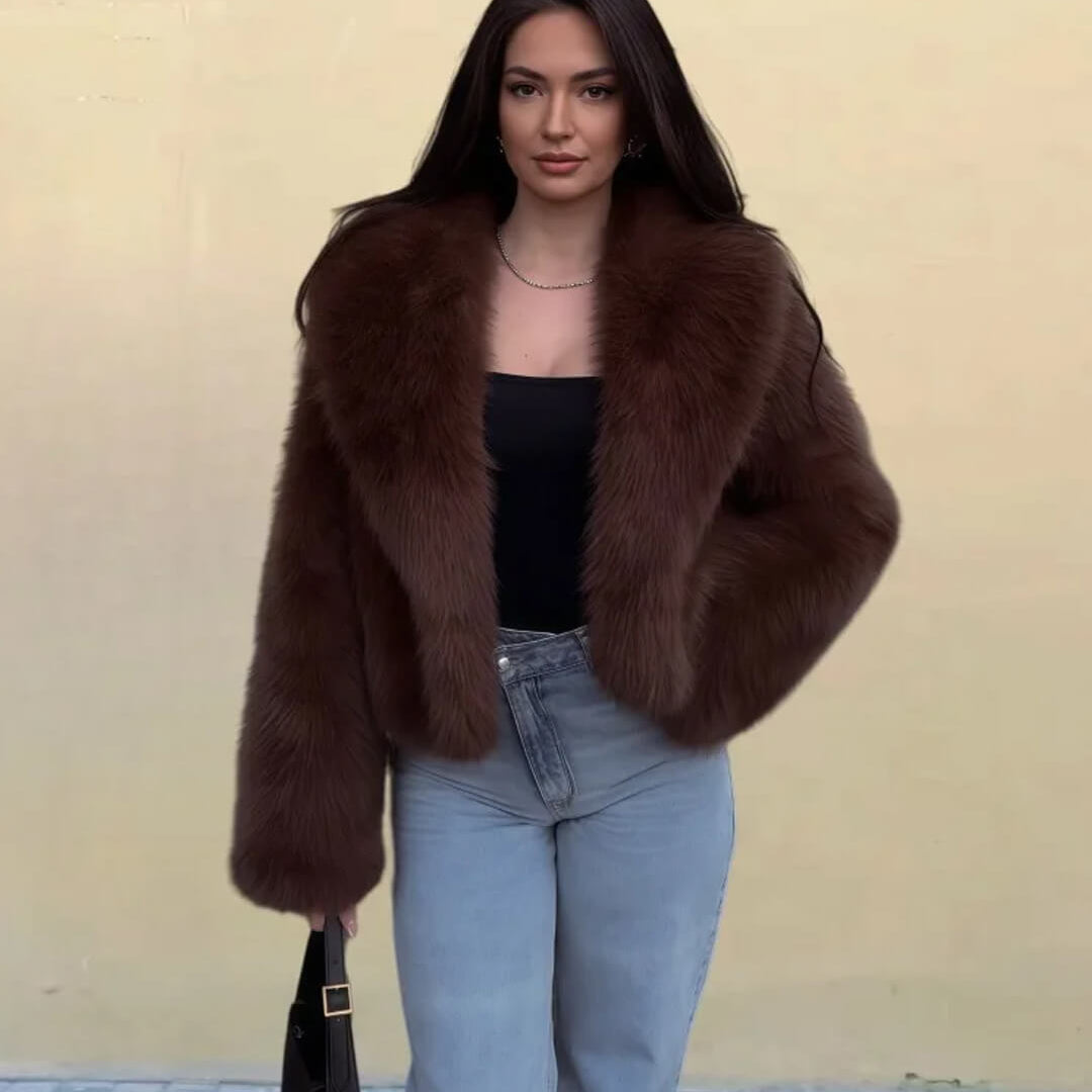ZEYA - Emilie Puffy Collar Faux Fur Coat