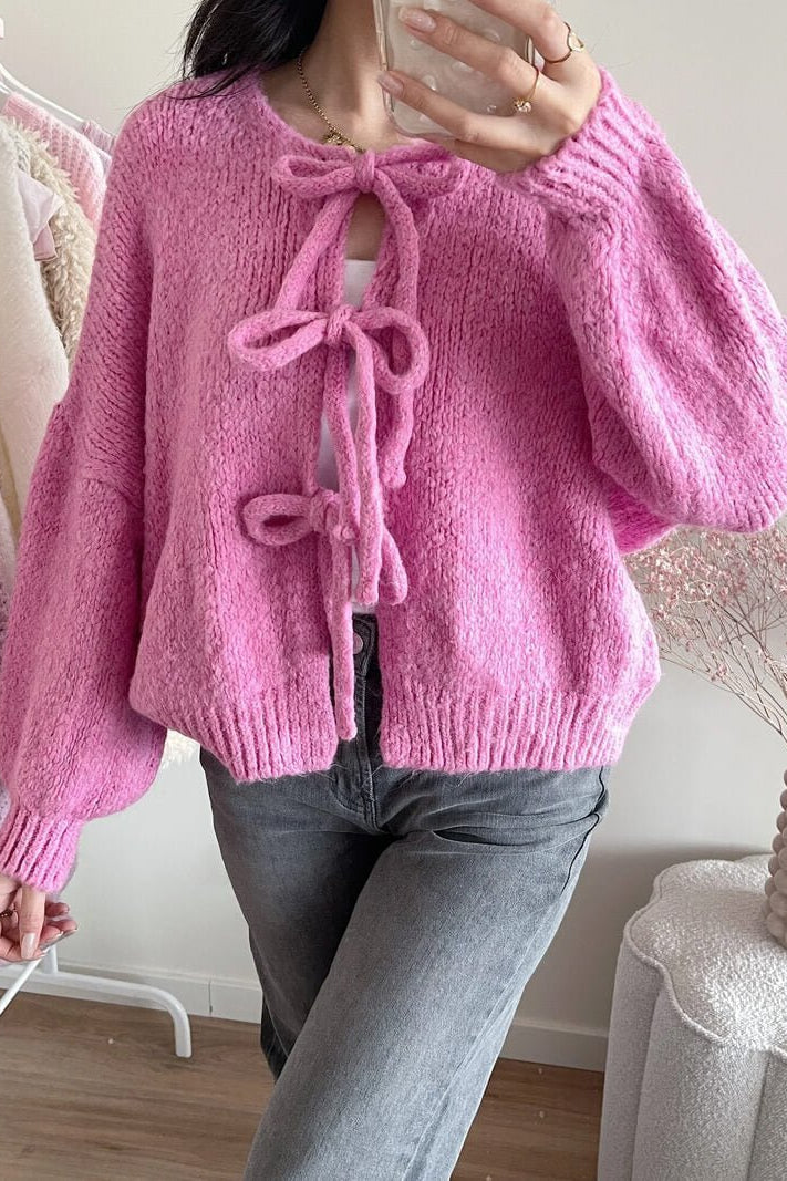 ZEYA - Emma Knit Cardigan with Bow Design