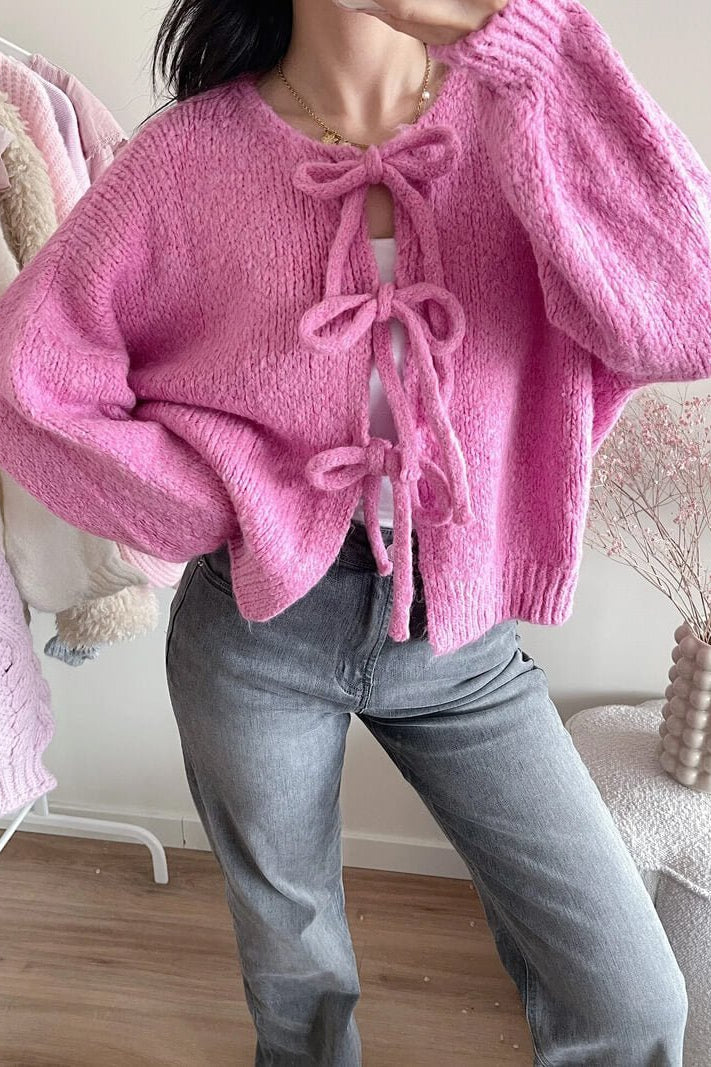 ZEYA - Emma Knit Cardigan with Bow Design
