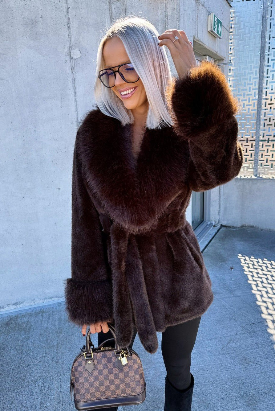 ZEYA - Eva Belted Faux Fur Coat
