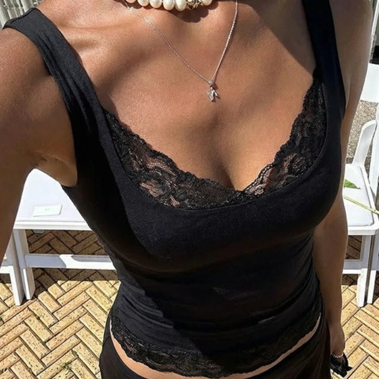 ZEYA - Evelyn Lace Trim Tank Top