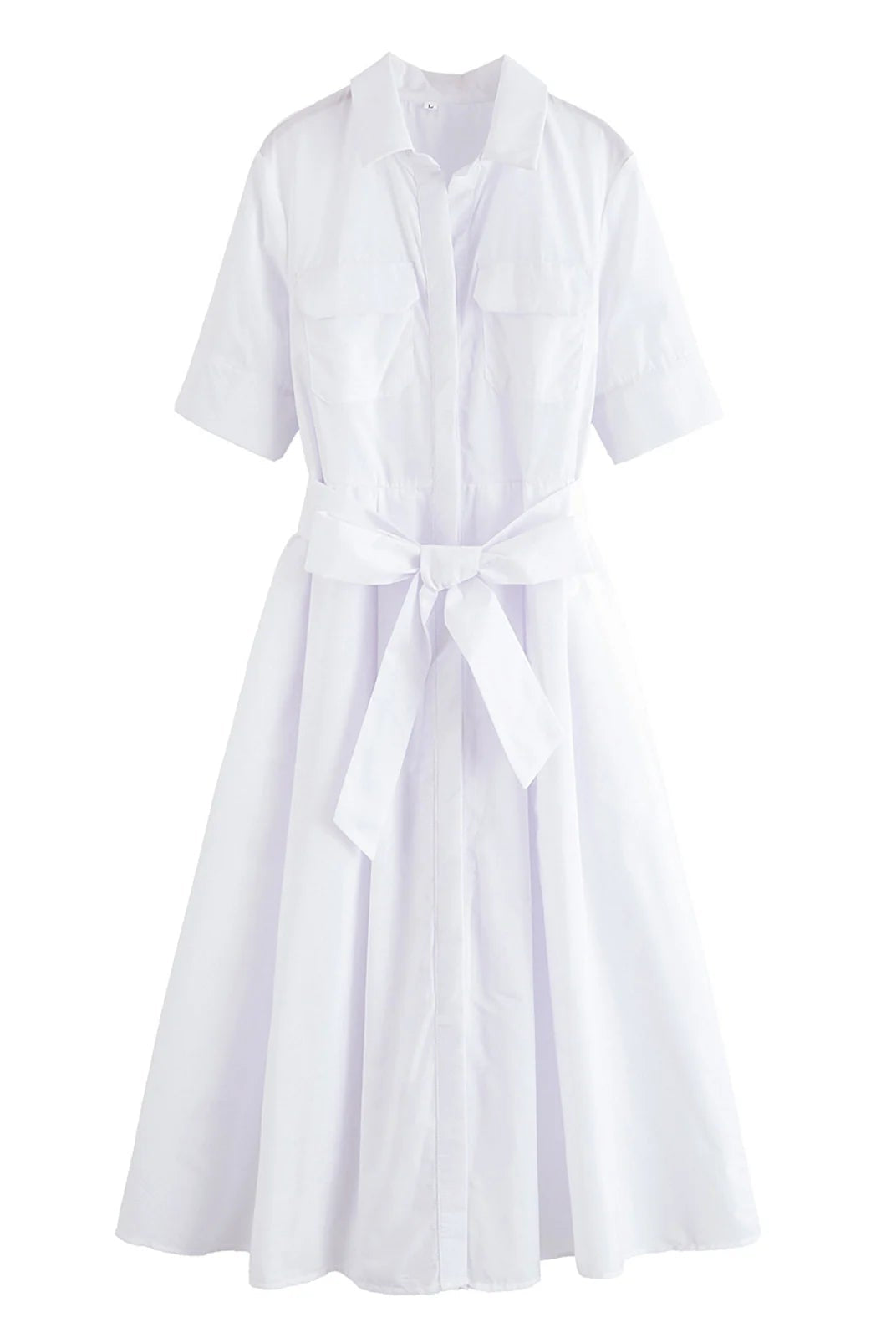 ZEYA - Evita Belted Shirt Midi Dress