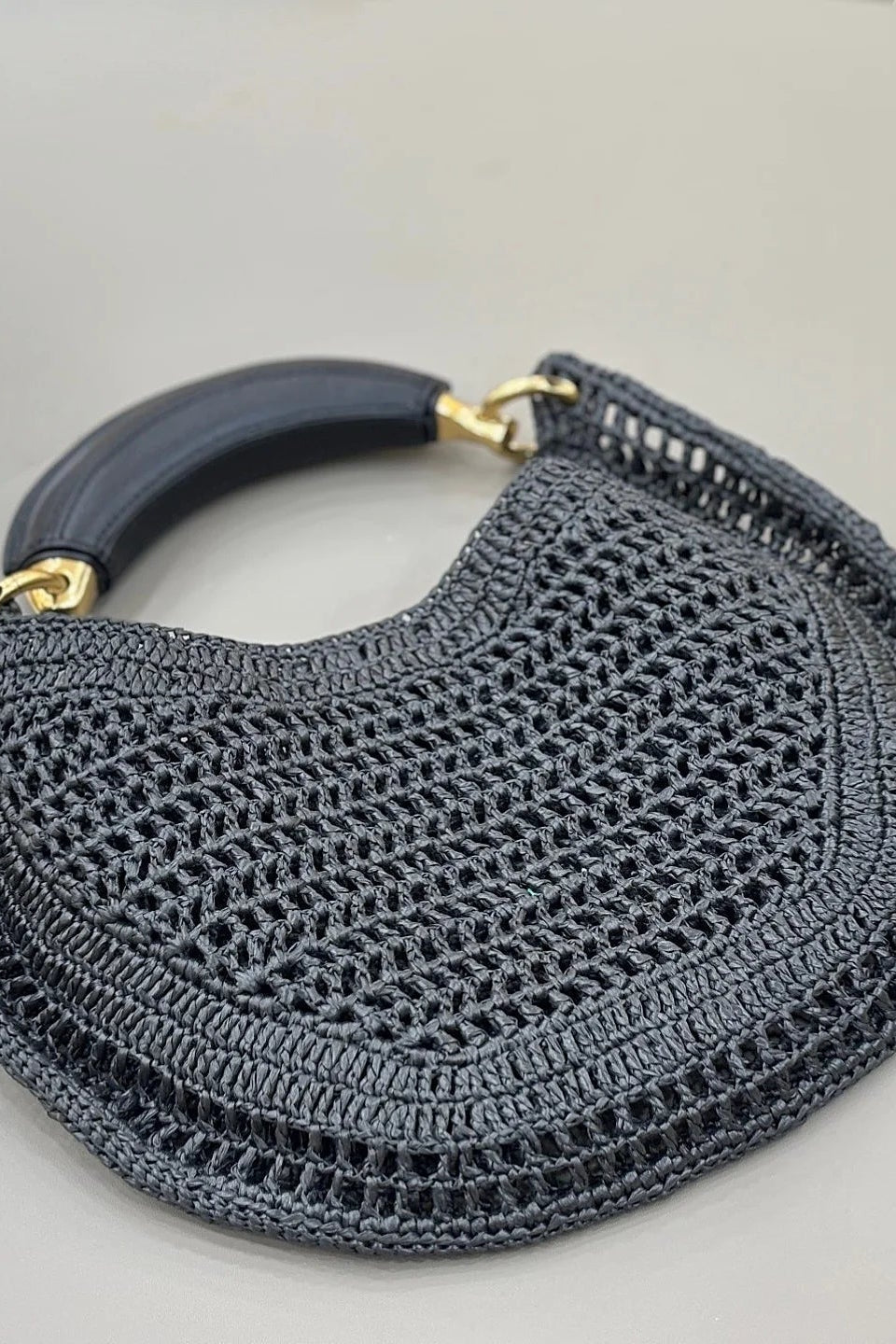 ZEYA - Geneva Crescent Woven Leather Bag