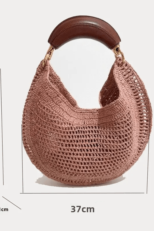 ZEYA - Geneva Crescent Woven Leather Bag