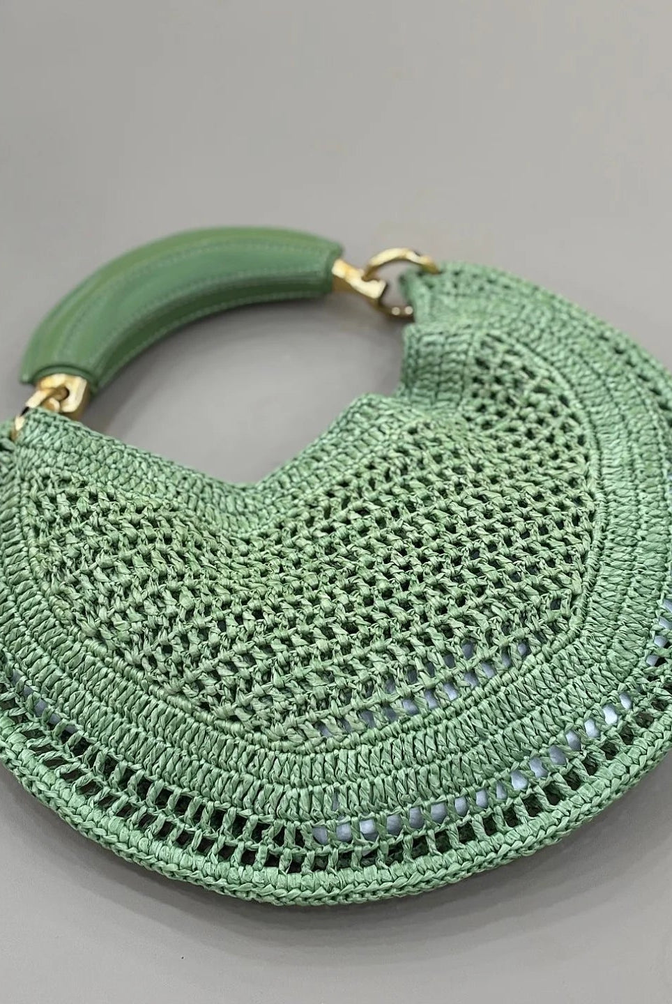 ZEYA - Geneva Crescent Woven Leather Bag