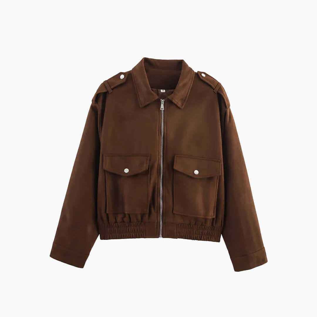 ZEYA - Ginny Suede Pilot Bomber Jacket