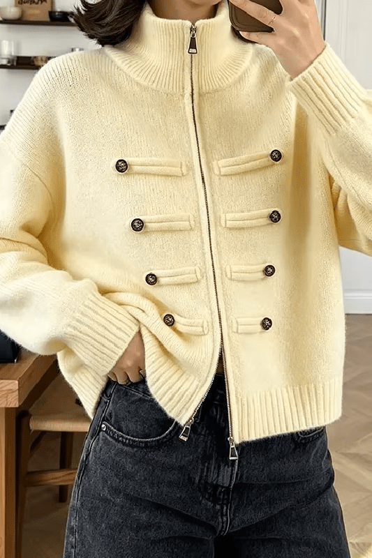 ZEYA - Helena Turtleneck Zip Knit Cardigan