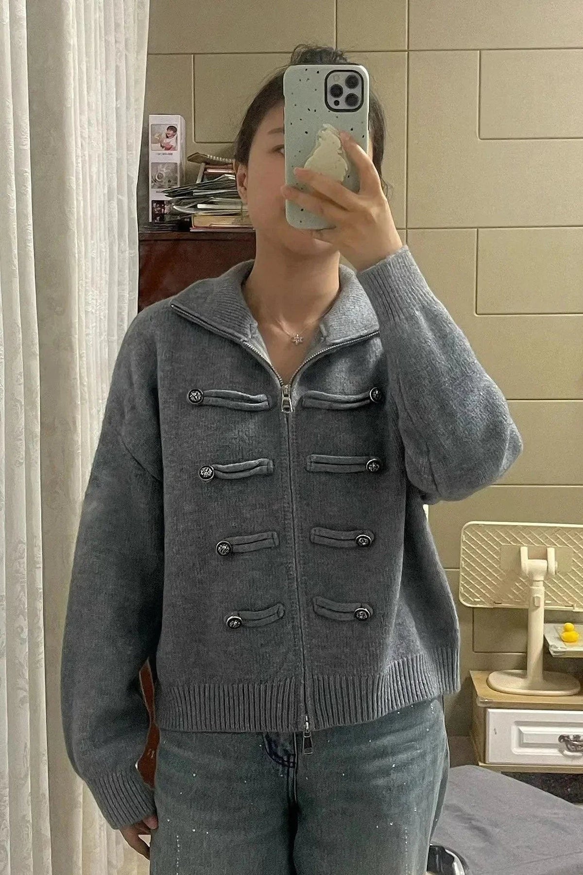 ZEYA - Helena Turtleneck Zip Knit Cardigan