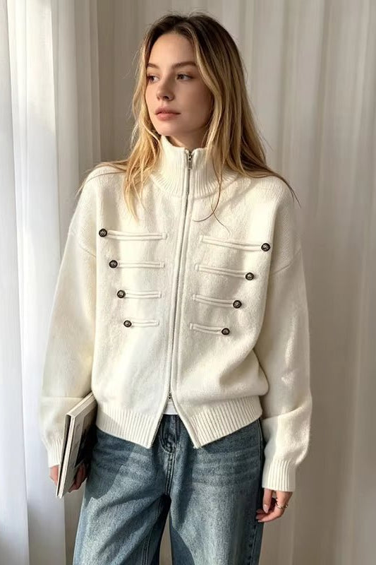 ZEYA - Helena Turtleneck Zip Knit Cardigan