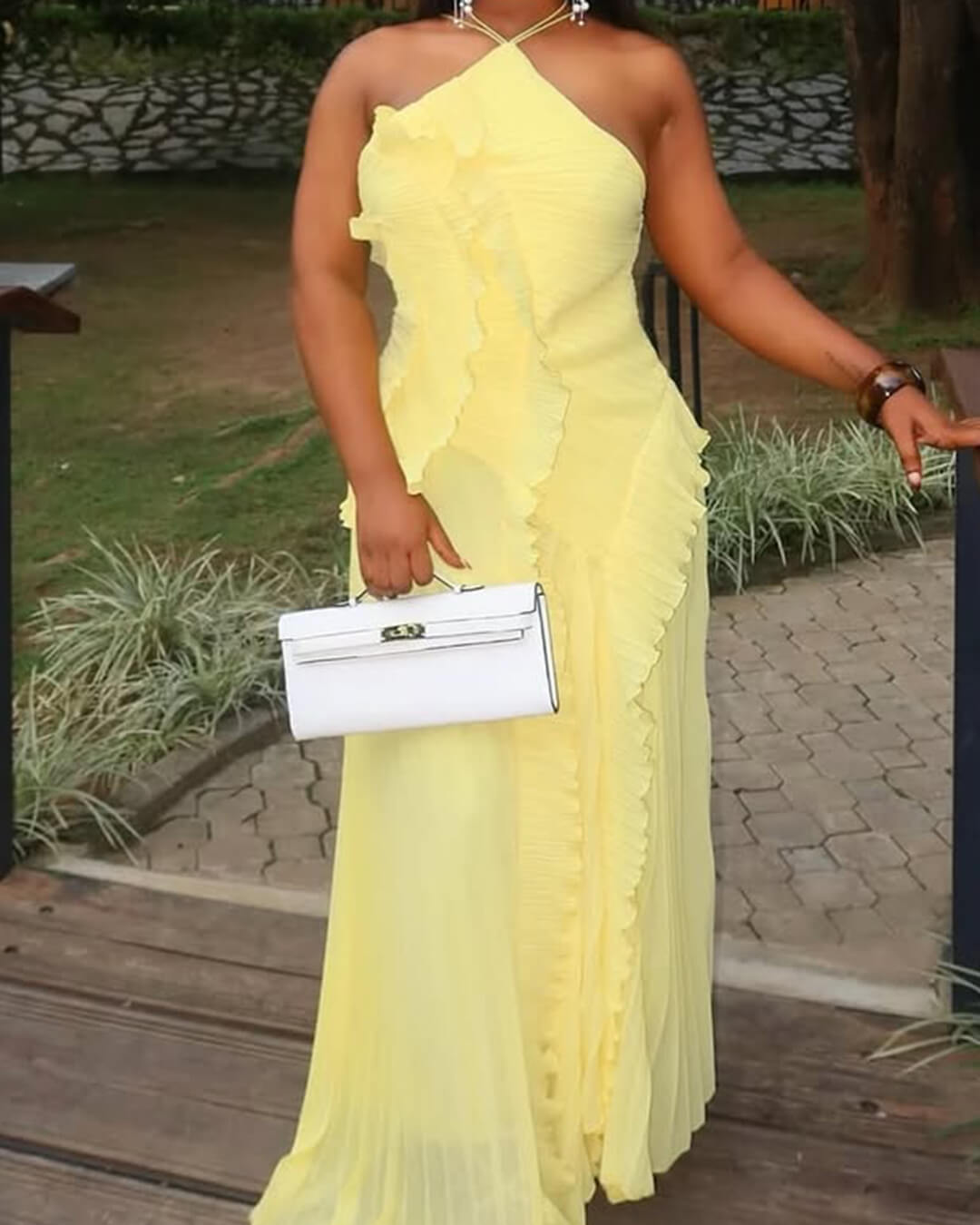 ZEYA - Hiraya Halter Strap Ruffled Tule Dress