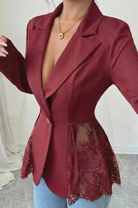ZEYA - Inga Lace Panel Tailored Blazer