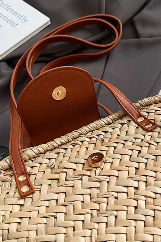 ZEYA - Ingela Woven Rattan Shoulder Bag