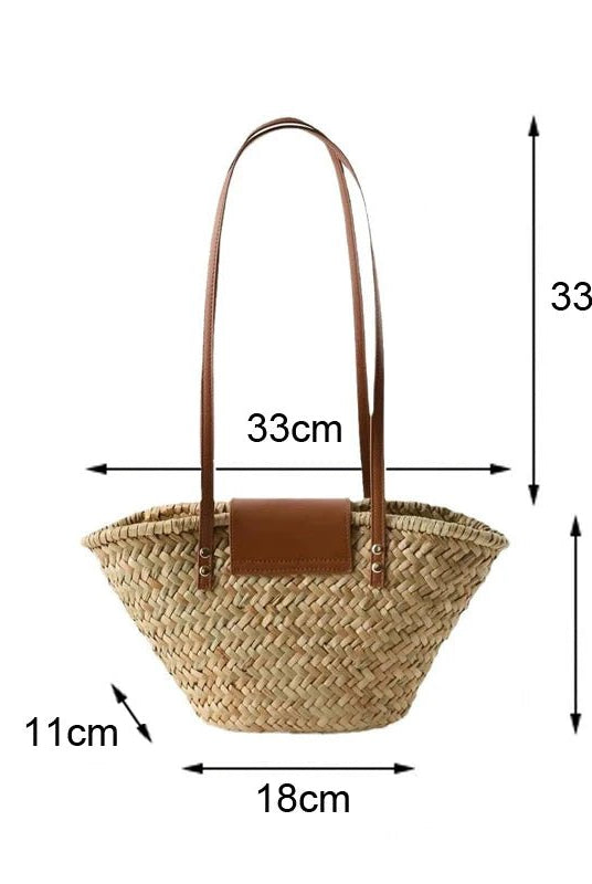 ZEYA - Ingela Woven Rattan Shoulder Bag
