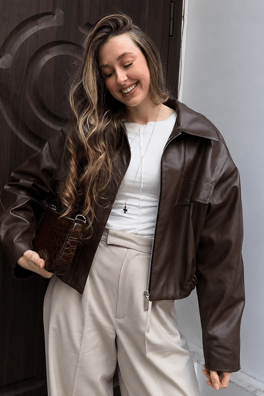 ZEYA - Jenny Vintage Faux Leather Jacket