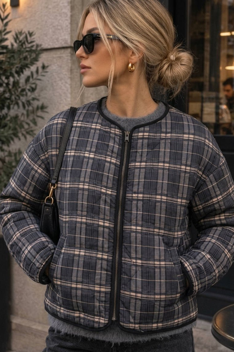 ZEYA - Jessica Plaid Padded Jacket