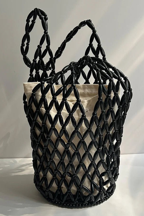 ZEYA - Jessica Woven Beaded Tote Bag