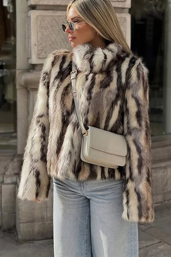 ZEYA - Jordy Leopard Faux Fur Coat