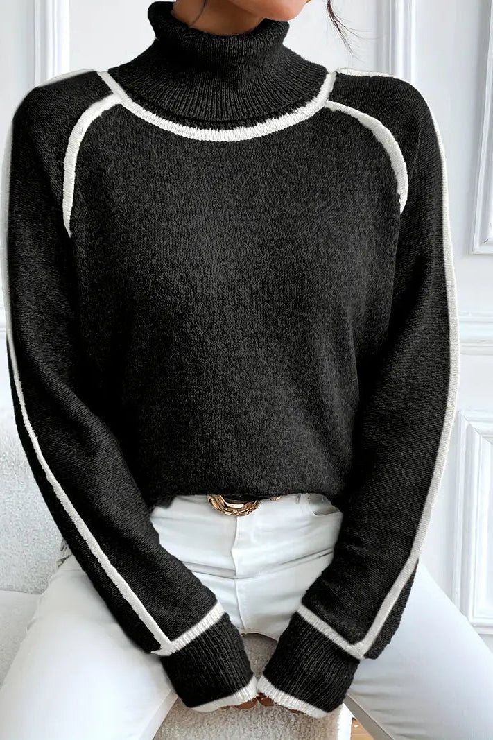 ZEYA - Jovie Contrasting Turtleneck Sweater