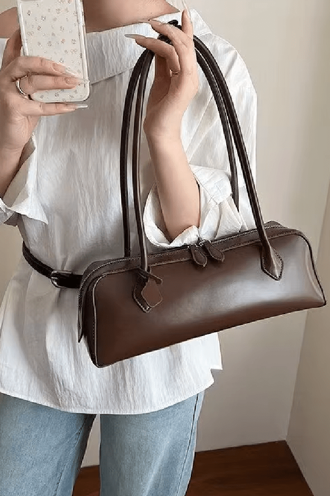 ZEYA - Julia Vintage Leather Baguette Bag