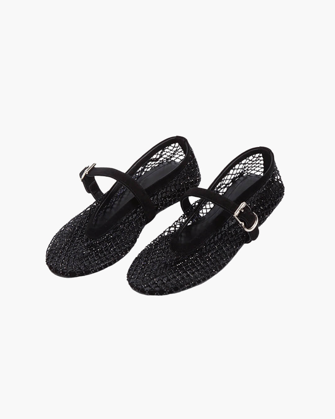 ZEYA - Kaila Rhinestone Mesh Ballet Flats