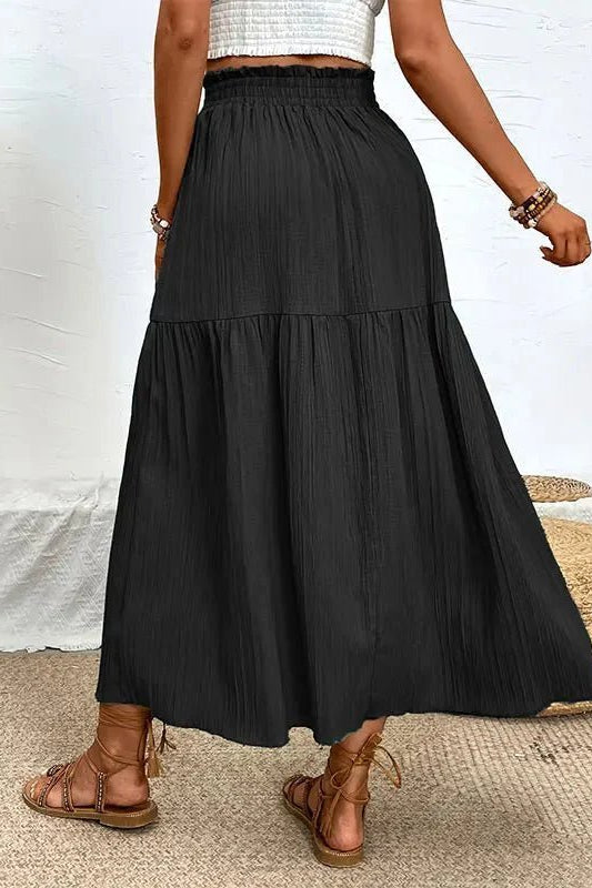 ZEYA - Kalia Bohemian Midi Ruffle Skirt